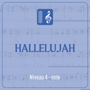 Hallelujah à 1,2 et 3 voix (niveau 4) écrit en Note